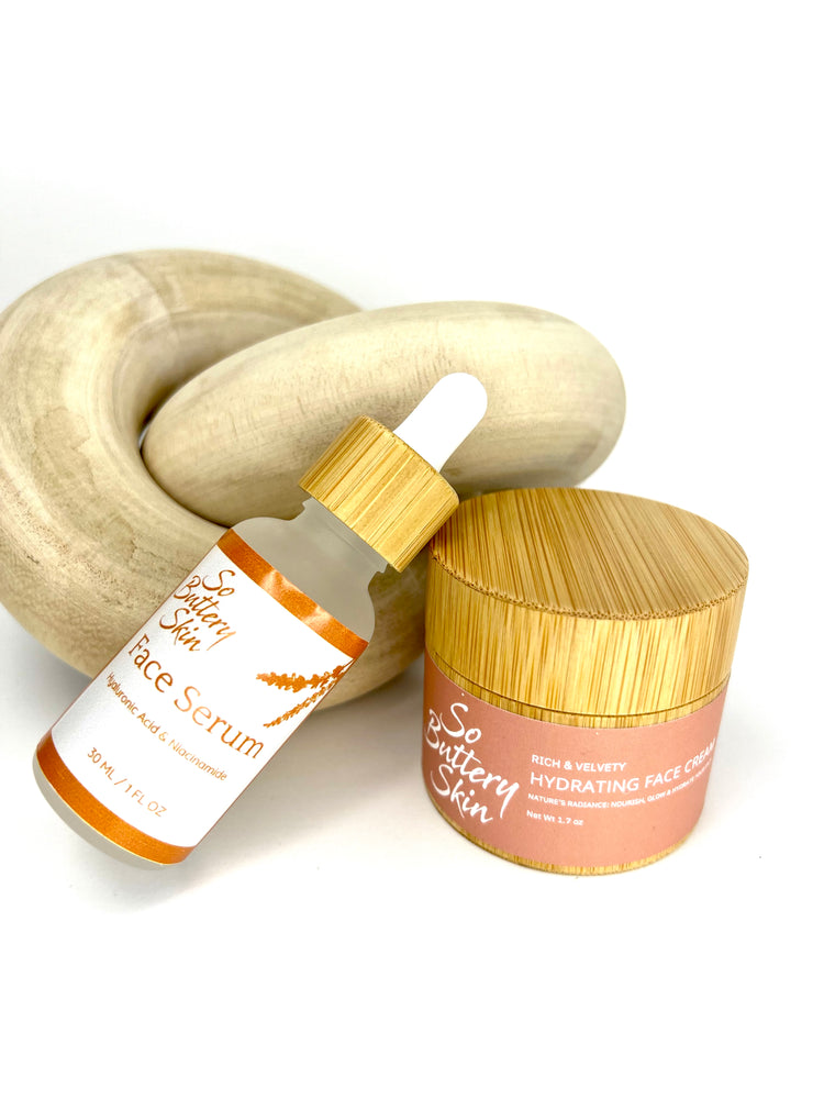 So Buttery Skin Hydrating Face Set with plant-based serum and cream