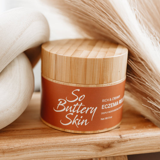 Plant-based eczema body butter in jar – So Buttery Skin