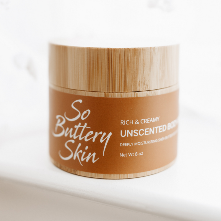 Product beside calming, neutral-toned elements